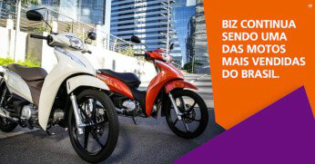 Biz continua sendo uma das motos mais vendidas do Brasil.